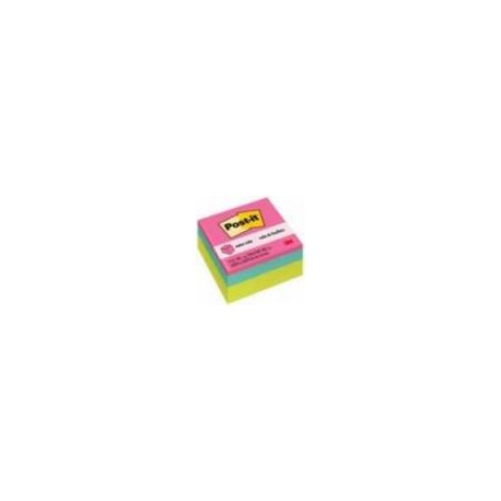 NOTAS ADHESIVAS 3M POST IT CUBO NEóN 3X3 400 HOJAS