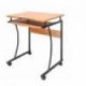 ESCRITORIO MANHATTAN COMPACTO CON RUEDAS BANDEJA DESLIZABLE PARA TECLADO COLOR CAFé CLARO
