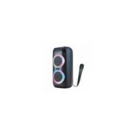 BAFLE GHIA AMPLIFICADO DOBLE BOCINA 4 PULG RECARGABLE  BT USB MIC FM  TWS  LUZ LED SECUENCIAL