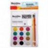 ACUARELAS BARRILITO PALETA 12 COLORES C 2 PINCELES