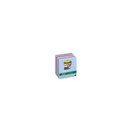 NOTAS RECICLADAS 3M SUPER STICKY 7.6X7.6CM COLOR CAMPIñA FRUTAL 6 BLOCKS 65 HOJAS C U