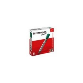 MARCADOR ESTERBROOK COLOR VERDE C 6 PZAS