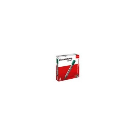 MARCADOR ESTERBROOK COLOR VERDE C 6 PZAS