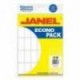 ETIQUETAS ADHESIVAS JANEL ECONOPACK ESCOLAR 19X38MM COLOR BLANCO SOBRE C 420