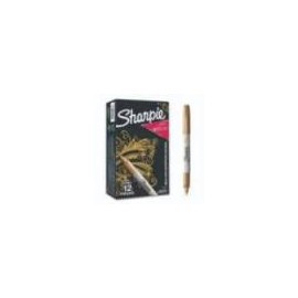 MARCADOR SHARPIE PUNTA FINA COLOR ORO CAJA CON 12 PZAS