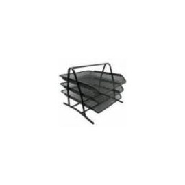 BUNDLE CHAROLA ORGANIZADORA MALLA METALICA NEXTEP DE 3 NIVELES NEGRO TIPO OFICIO  CONT. 2 PIEZAS